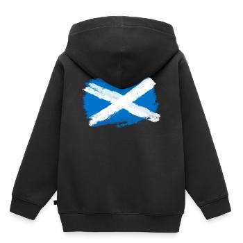 Souvenir écossais cadeau drapeau écossais - Sweat Premium à capuche enfant bio - noir - Dos - AI Model Kid Male (0cm)