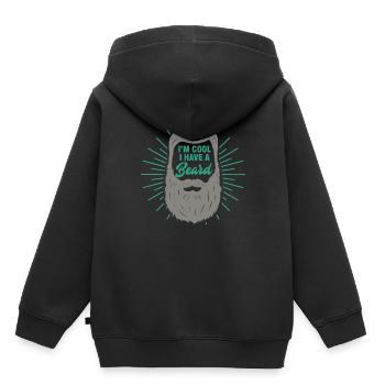 Barbe fraîche - Sweat Premium à capuche enfant bio - noir - Dos - AI Model Kid Male (0cm)