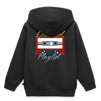 cassette - Sweat Premium à capuche enfant bio - noir - Dos - AI Model Kid Male (0cm)