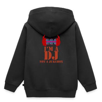 DJ - Kids Premium Organic Hoodie - black - Back - AI Model Kid Male (0cm)