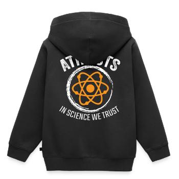Atheist - Kinder Premium Organic Hoodie - Schwarz - Hinten - AI Model Kid Male (0cm)