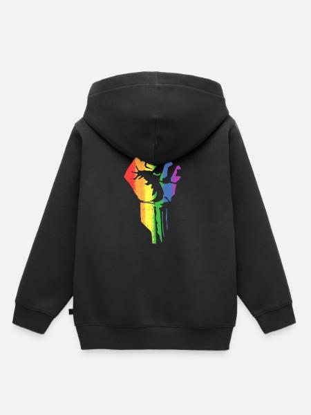 Regenbogen Faust - Kinder Premium Organic Hoodie - Schwarz