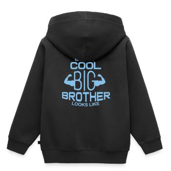 Grand frère - Sweat Premium à capuche enfant bio - noir - Dos - AI Model Kid Male (0cm)