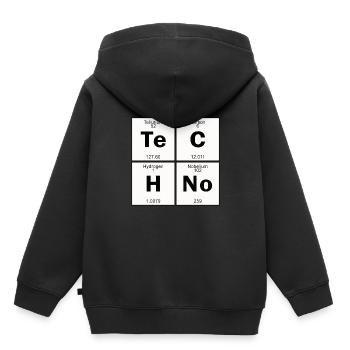 Techno - Kinder Premium Organic Hoodie - Schwarz - Hinten - AI Model Kid Male (0cm)