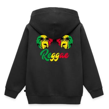 reggae - Sweat Premium à capuche enfant bio - noir - Dos - AI Model Kid Male (0cm)