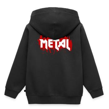 Heavy Metal - Sweat Premium à capuche enfant bio - noir - Dos - AI Model Kid Male (0cm)