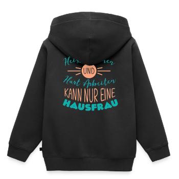 Hausfrau - Kinder Premium Organic Hoodie - Schwarz - Hinten - AI Model Kid Male (0cm)