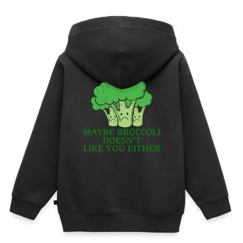 vegetables - Kids Premium Organic Hoodie - black - Back - AI Model Kid Male (0cm)