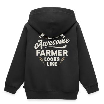 This Is What An Awesome Farmer Looks Like - Kinder Premium Organic Hoodie - Schwarz - Hinten - AI Model Kid Male (0cm)