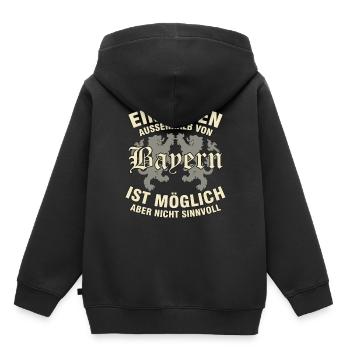 Bavière - Sweat Premium à capuche enfant bio - noir - Dos - AI Model Kid Male (0cm)