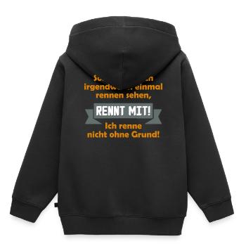 Lustiger Spruch - Kinder Premium Organic Hoodie - Schwarz - Hinten - AI Model Kid Male (0cm)