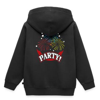 Soirée du Nouvel An - Sweat Premium à capuche enfant bio - noir - Dos - AI Model Kid Male (0cm)