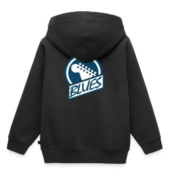 Blues - Sweat Premium à capuche enfant bio - noir - Dos - AI Model Kid Male (0cm)