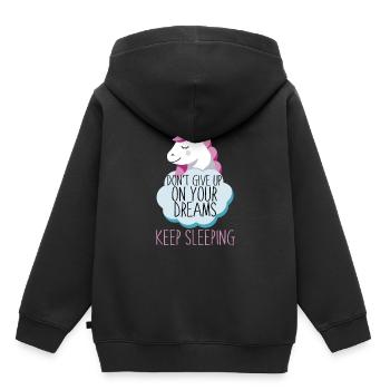 Continuez à dormir - Sweat Premium à capuche enfant bio - noir - Dos - AI Model Kid Male (0cm)