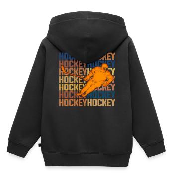 hockey - Sweat Premium à capuche enfant bio - noir - Dos - AI Model Kid Male (0cm)