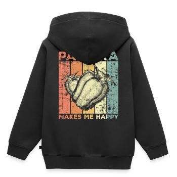 Légumes rétro Poivrons - Sweat Premium à capuche enfant bio - noir - Dos - AI Model Kid Male (0cm)