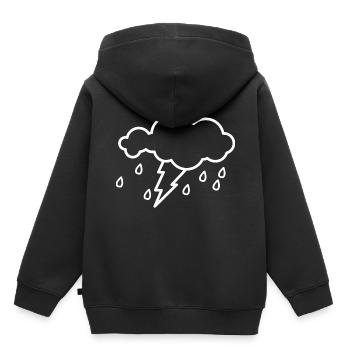 Wolke Gewitter Geschenk Blitz Regen Tropfen Wetter - Kinder Premium Organic Hoodie - Schwarz - Hinten - AI Model Kid Male (0cm)