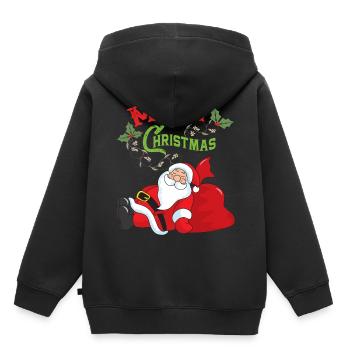 Weihnachtsmann - Kinder Premium Organic Hoodie - Schwarz - Hinten - AI Model Kid Male (0cm)
