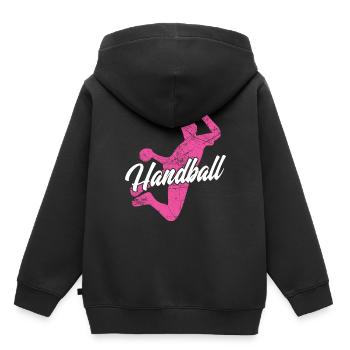 Handball Spieler - Kinder Premium Organic Hoodie - Schwarz - Hinten - AI Model Kid Male (0cm)