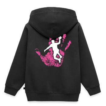 Handball - Kinder Premium Organic Hoodie - Schwarz - Hinten - AI Model Kid Male (0cm)