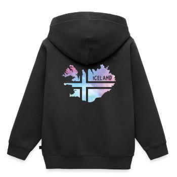 Islande - Sweat Premium à capuche enfant bio - noir - Dos - AI Model Kid Male (0cm)