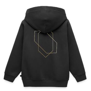 Hexagone formes icônes cadeau Ligne or Hipster - Sweat Premium à capuche enfant bio - noir - Dos - AI Model Kid Male (0cm)