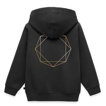 Symbole Formen Geschenk Achteck Dreieck gold Linie - Kinder Premium Organic Hoodie - Schwarz - Hinten - AI Model Kid Male (0cm)