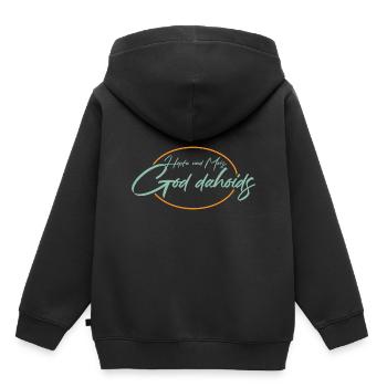 Bayrischer Spruch Bayern - Kinder Premium Organic Hoodie - Schwarz - Hinten - AI Model Kid Male (0cm)
