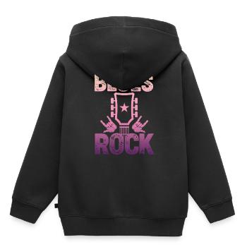 Blues Rock - Sweat Premium à capuche enfant bio - noir - Dos - AI Model Kid Male (0cm)