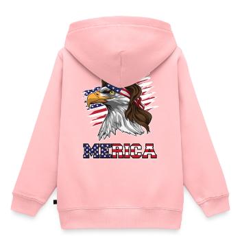 Patriotic Mullet Eagle | Independence Day July 4th - Kinder Premium Organic Hoodie - Rosa - Hinten - AI Model Kid Female (0cm)