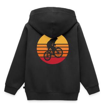Mountain bikers - Kids Premium Organic Hoodie - black - Back - AI Model Kid Male (0cm)
