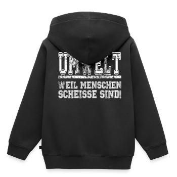Umwelt - Kinder Premium Organic Hoodie - Schwarz - Hinten - AI Model Kid Male (0cm)