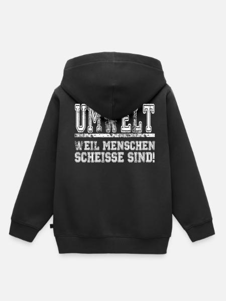 Umwelt - Kinder Premium Organic Hoodie - Schwarz