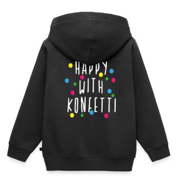 Carnaval, Alaaf, confettis, anniversaire, fête - Sweat Premium à capuche enfant bio - noir - Dos - AI Model Kid Male (0cm)