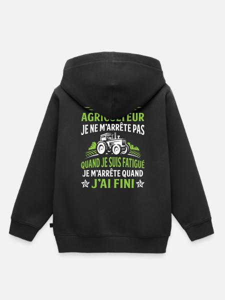 Je suis agriculteur - Sweat Premium à capuche enfant bio - noir