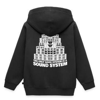Das einzig gute System ist ein Soundsystem - Kinder Premium Organic Hoodie - Schwarz - Hinten - AI Model Kid Male (0cm)