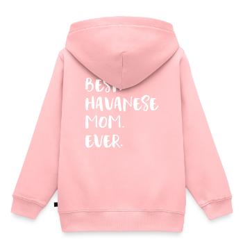 Bichon Havanais - Sweat Premium à capuche enfant bio - rose - Dos - AI Model Kid Female (0cm)