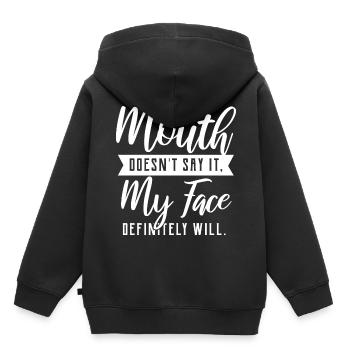 Citation drôle - Sweat Premium à capuche enfant bio - noir - Dos - AI Model Kid Male (0cm)