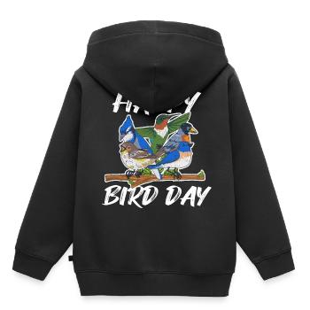 Ornithology pun for an ornithologist - Kids Premium Organic Hoodie - black - Back - AI Model Kid Male (0cm)