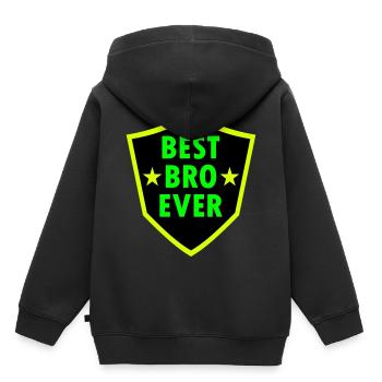 Best bro ever (Wappen, Sterne) - Kinder Premium Organic Hoodie - Schwarz - Hinten - AI Model Kid Male (0cm)