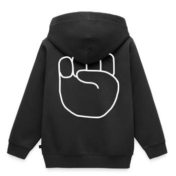 Emoji Fist Sketch Blanc - Sweat Premium à capuche enfant bio - noir - Dos - AI Model Kid Male (0cm)