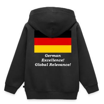 L’excellence allemande ! - Pertinence globale! - Sweat Premium à capuche enfant bio - noir - Dos - AI Model Kid Male (0cm)