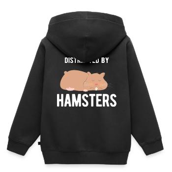 Nagetier Hamster - Kinder Premium Organic Hoodie - Schwarz - Hinten - AI Model Kid Male (0cm)
