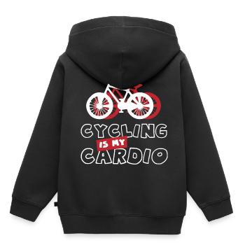 Le cyclisme comme cardio-mobilité | Bicycle Hobby - Sweat Premium à capuche enfant bio - noir - Dos - AI Model Kid Male (0cm)