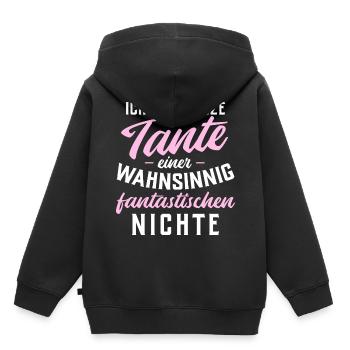 Stolze Tante einer wahnsinnig fantastischen Nichte - Kinder Premium Organic Hoodie - Schwarz - Hinten - AI Model Kid Male (0cm)