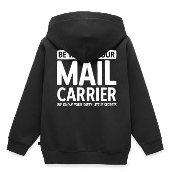 Briefträger Und Paket-Zusteller Für Postboten - Kinder Premium Organic Hoodie - Schwarz - Hinten - AI Model Kid Male (0cm)