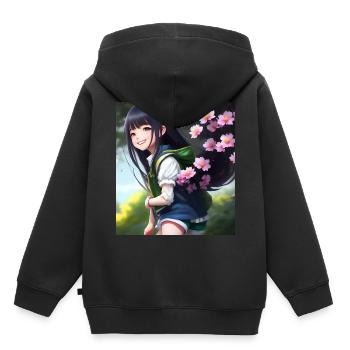 Anime Cutie - Kinder Premium Organic Hoodie - Schwarz - Hinten - AI Model Kid Male (0cm)