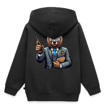 Cute Bear Teacher - Kinder Premium Organic Hoodie - Schwarz - Hinten - AI Model Kid Male (0cm)