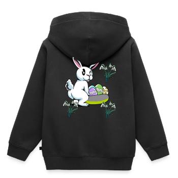 Osterhase Ostern Nest Eier Hase Kaninchen Kind - Kinder Premium Organic Hoodie - Schwarz - Hinten - AI Model Kid Male (0cm)