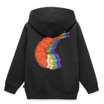 Krabbe Meeresfrüchte Shrimp Languste - Kinder Premium Organic Hoodie - Schwarz - Hinten - AI Model Kid Male (0cm)